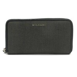 BVLGARI - Black PVC Leather Long Wallet